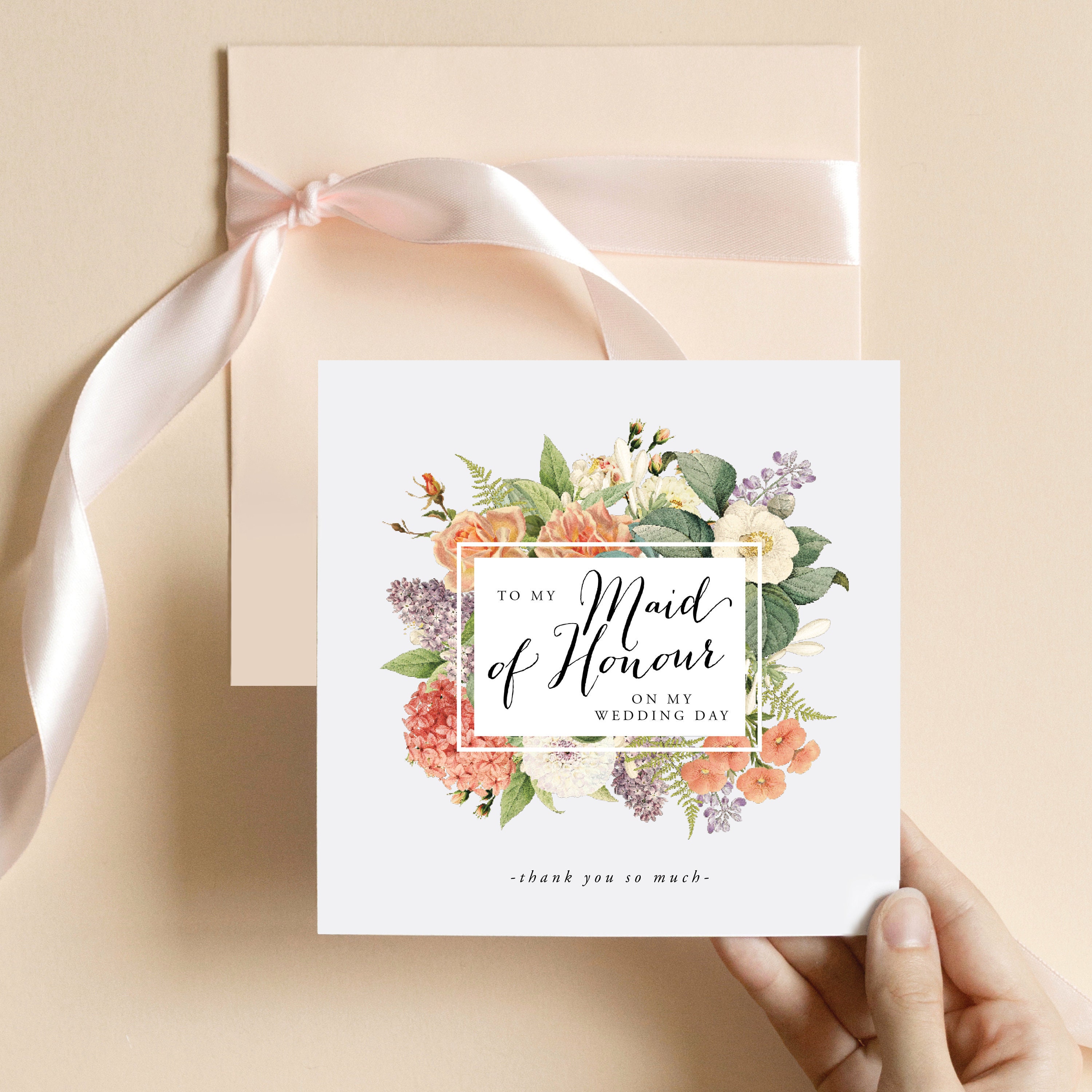 Botanical Square to My Mom Card to My Mum Wedding Card - Etsy