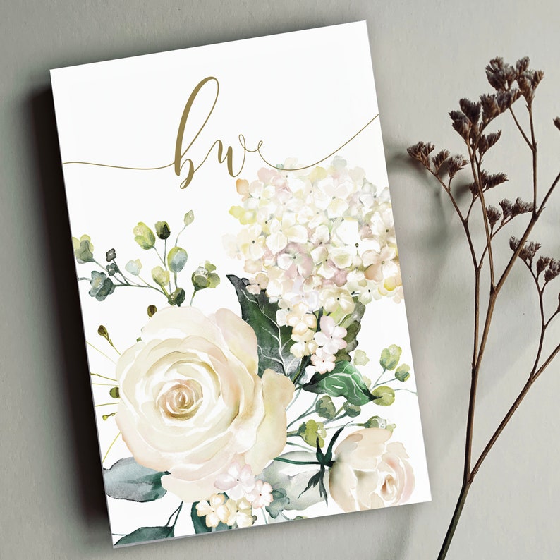 WATERCOLOUR ROSE Vintage Floral Wedding Invitations, Wedding Invites, Wedding Invite, Botanical Wedding Invitation Rustic Floral-Sample image 5