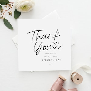 Danke, dass Sie Teil unserer besonderen Tag-Hochzeits-Karte sind|Dankeschön-Hochzeitskarte|Gast-Dankeschön-Karte| Danksagungskarte | Moderne Dankeskarte