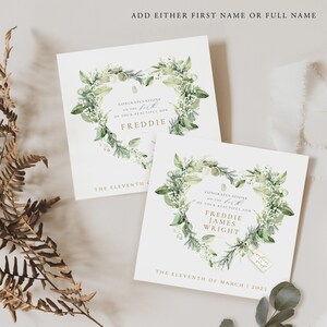 Carte de bébé personnalisée avec couronne de coeur, carte de félicitations, carte de nouveau-né, carte de souvenir de bébé, carte de voeux pour un nouveau bébé, bienvenue dans le monde