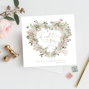 PERSONALIZADO Para NOSSA Filha e Genro Cartão de Casamento | Para MINHA Filha e Genro Cartão de Dia do Casamento | Filho Cartão de Casamento | Cartão de Casamento