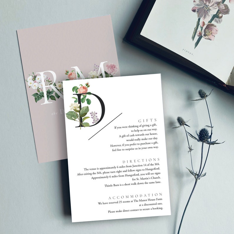 KATIE Vintage Floral Wedding Invitations, Wedding Invites, Wedding Invite, Botanical Wedding Invitation Rustic Floral Invite-Sample image 4