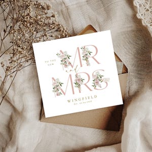 GEPERSONALISEERDE Botanische trouwkaart voor heer en mevrouw | Bloemen | Meneer en mevrouw-kaart|Mijnheer en meneer|Mevrouw en mevrouw|Bloemengroen trouwdagkaart, gefeliciteerd kaart