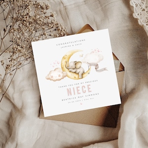 Carte NOUVEAU NIÈCE, Carte de félicitations pour nouveau petit-fils, Merci pour notre carte de petit-enfant, NEVEU, Carte souvenir pour les nouveaux parents, Chambre de bébé, Lune
