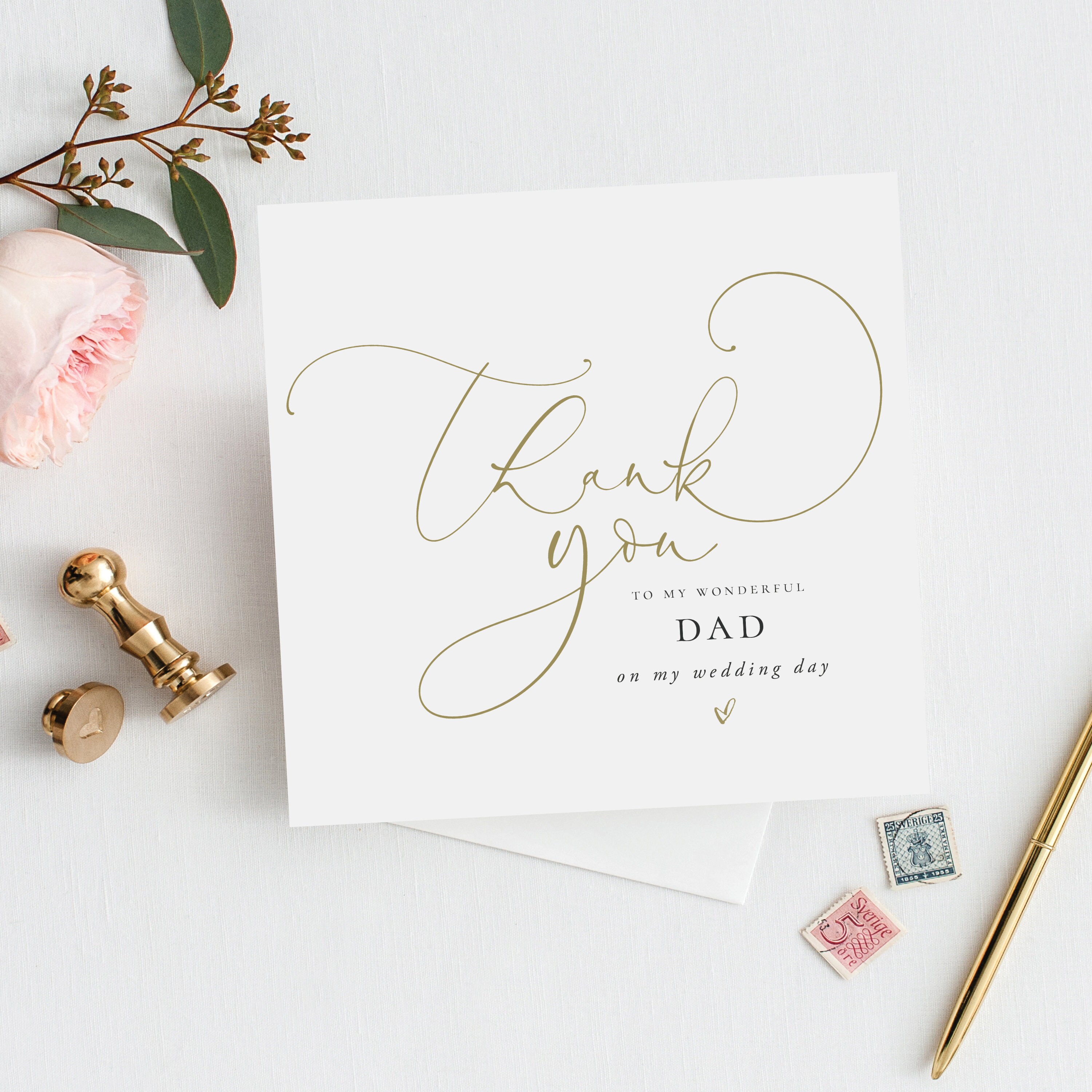 Gold Script to My Parents Wedding Card parents Thank You - Etsy
