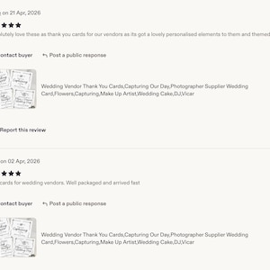 Wedding Vendor Thank You Cards,Capturing Our Day,Photographer Supplier Wedding Card,Flowers,Capturing,Make Up Artist,Wedding Cake,DJ,Vicar image 10