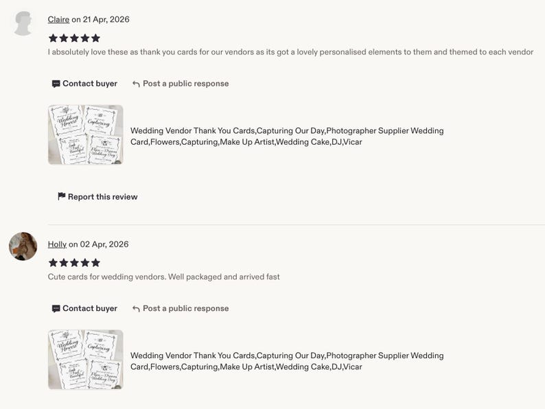 Wedding Vendor Thank You Cards,Capturing Our Day,Photographer Supplier Wedding Card,Flowers,Capturing,Make Up Artist,Wedding Cake,DJ,Vicar image 10