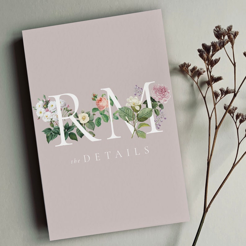 KATIE Vintage Floral Wedding Invitations, Wedding Invites, Wedding Invite, Botanical Wedding Invitation Rustic Floral Invite-Sample image 6