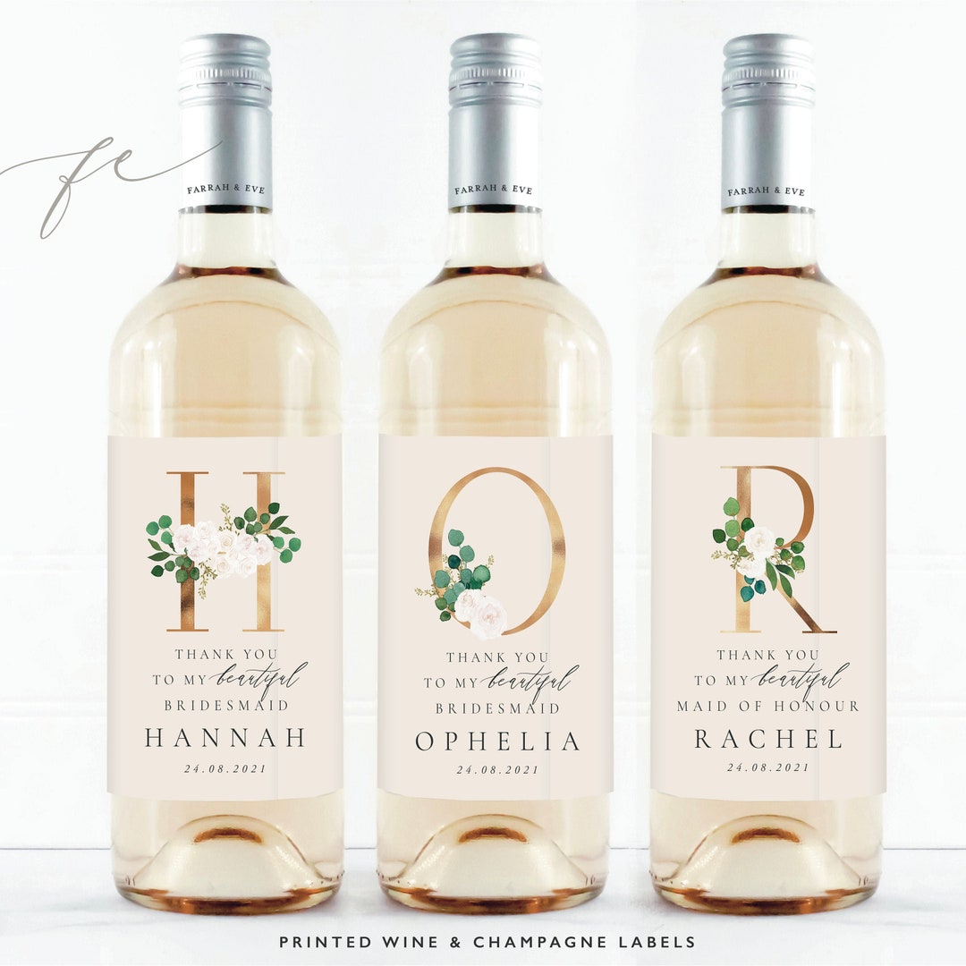 Bridesmaid Thank You Wine Labels Will You Be Wine Bottle Labels ...