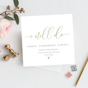 Tarjeta de ANIVERSARIO PERSONALIZADA PARA MARIDO / Tarjeta de aniversario de bodas / Tarjeta para el primer aniversario de la esposa / Tarjeta de aniversario de bodas para el esposo, tarjeta para la esposa