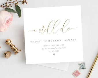 Carte d'anniversaire personnalisée MARI | Carte d'anniversaire de mariage| carte pour le premier anniversaire de votre femme | Carte d'anniversaire de mariage pour mari, carte pour femme