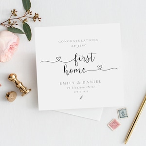Personalisierte Glückwünsche zu Ihrer ersten Hauskarte | Herzlichen Glückwunsch |Erstes Zuhause|Neues Zuhause | Home-Karte | Bewegte Karte | House Warming Card