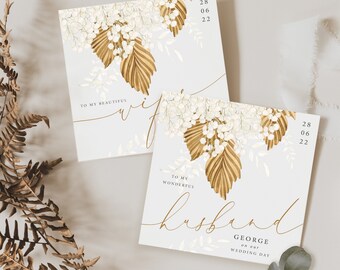 Personalised Husband Wedding Card | Groom Wedding Day Card | On Our wedding Day | Boho Wedding Card |  Romantic Card| Husband to be Card