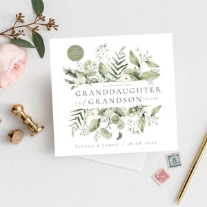 Carte de mariage PERSONNALISÉE pour petite-fille et petit-fils | Carte de mariage pour ma fille et mon gendre | Carte de mariage petit-enfant