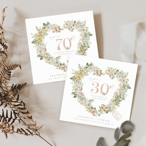 Tarjeta de aniversario de bodas PEARL, tarjeta del 30.° aniversario, tarjeta de bodas de oro, tarjeta de 50 años de casados, 25, 30, 50, 60 aniversario de plata y platino