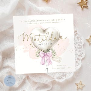 GEFELICITEERD met je babynieuws | Babydochter, zoon, nichtje, neefje, kleinzoon Kaart nieuwe aankomst, nieuwe baby, meisje, babyjongen, nieuwe ouders