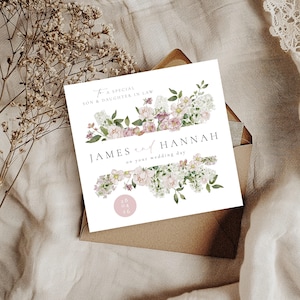 PERSONALIZADO Para NOSSO FILHO e NORA Cartão de casamento | Para minha filha e meu genro Cartão de dia do casamento | Filho Cartão de casamento | Cartão de casamento
