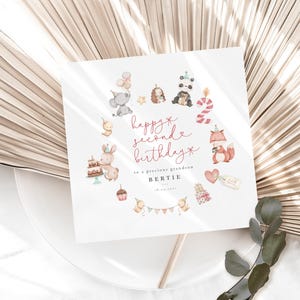 DEUXIÈME carte d'anniversaire personnalisée, deux cartes, carte de 1er anniversaire, mignonne, nièce, petite-fille, filleul, 1er, 2e, 3e anniversaire
