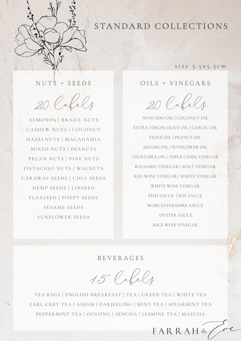 KITCHEN PANTRY Storage and Jar Labels Food Labels Drink Etsy