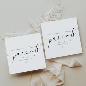 ELTERN Hochzeitskarte | Dankeschön Hochzeitskarte | Schwiegereltern-Dankeschön-Karte |Dankeschön-Karte | Script Schriftart Hochzeitstag |An meine Eltern Karte