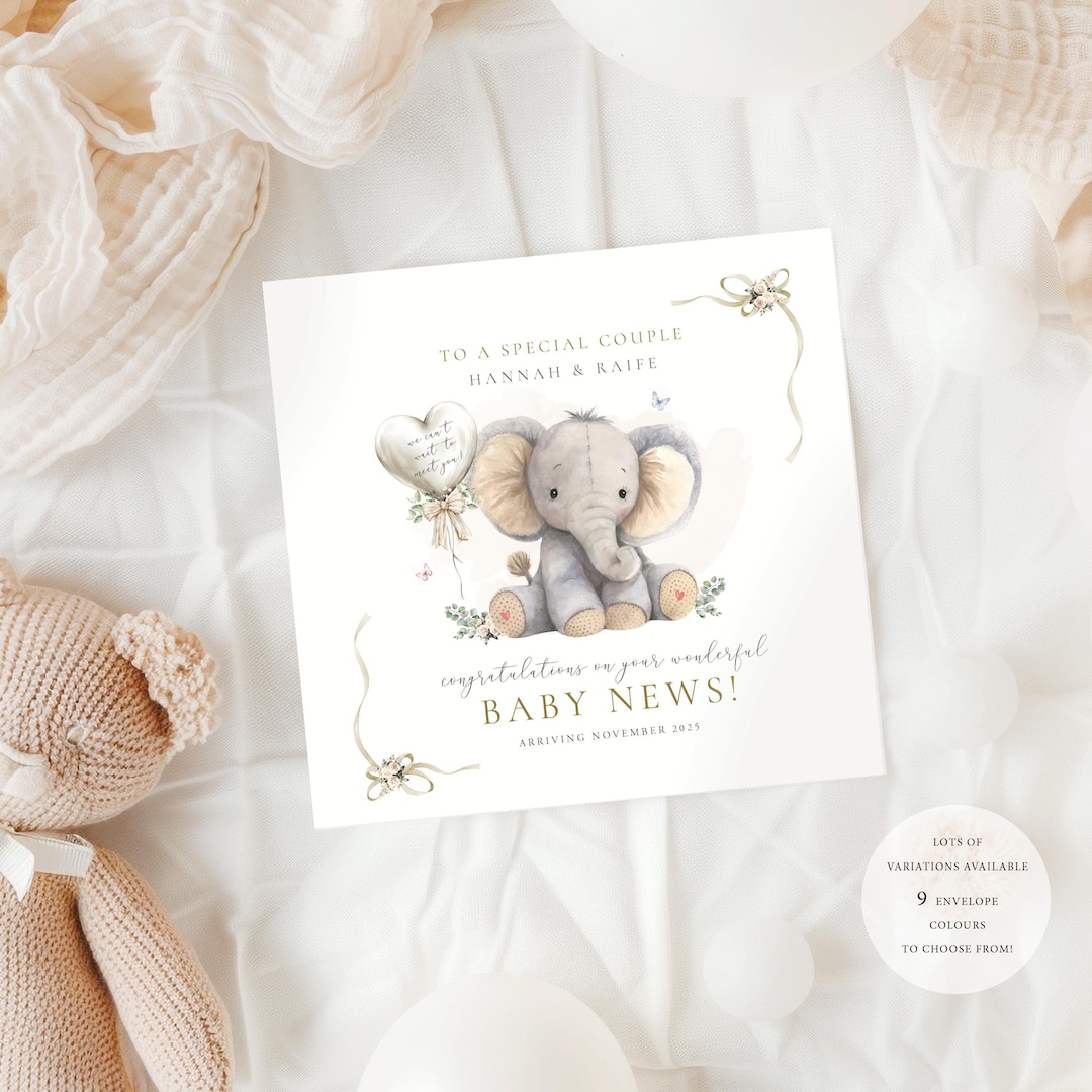 BABY NEWS Congratulations Card, Mummy to Be Card | Personalised, Baby