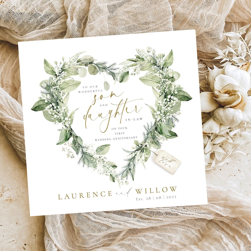 Son and Daughter in Law Anniversary Card - Etsy UK