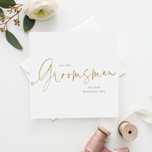 Modern Script To The Groomsman Wedding Card / Groomsman Thank You Wedding Card / Bridal Party Card / Groomsman Wedding Card / FE31