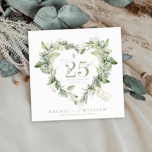 ZILVEREN trouwkaart, kaart 25e verjaardag, kaart gouden bruiloft, kaart 25 jaar getrouwd, 25, 30, 50, 40 zilver, platina, diamant