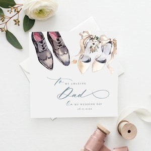 Cartão de casamento PERSONALIZADO do PAIZINHO|Cartão de casamento elegante|Cartão de agradecimentos do pai Os pais agradecem-lhe cartão de casamento | Cartão de dia de casamento de mamãe, papai, mamãe e papai