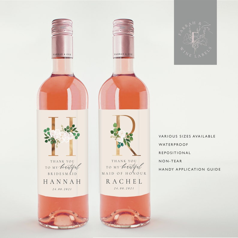 Will You Be Wine Bottle Labels Bridesmaid Thank You Wine Etsy