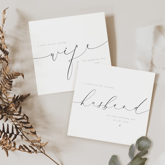 Personalised Husband Wedding Card|Typography Script Card|Wife Card | Romantic Bride Card | Romantic Groom Card| Variations Wedding Day Card