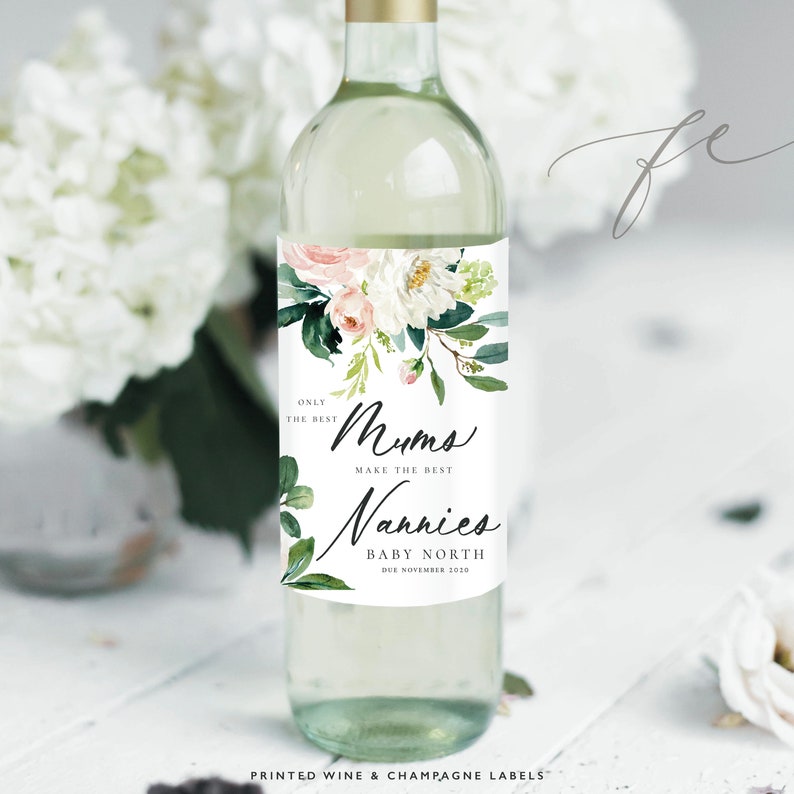 PREGNANCY Announcement Wine Labels Bay Due Wine Bottle Label Etsy