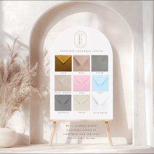 envelopes, 9 envelope colours to choose from