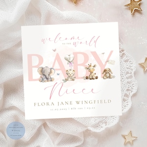 Biglietto di benvenuto per la tua nuova nipote / Biglietto di congratulazioni per il tuo nuovo nipote, biglietto di auguri per il tuo nuovo nipote, biglietto ricordo per i neo-genitori