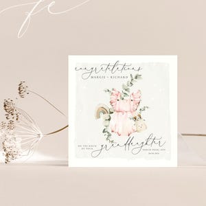Tarjeta personalizada de felicitación para abuelos / Tarjeta de felicitación para recién nacidos / Tarjeta de felicitación para abuelos / 148 x 148 mm / Tarjeta de bienvenida a los abuelos / Tarjeta de felicitación para recién nacidos