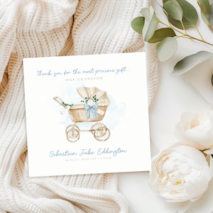 BABYKAARTJE KLEINZOON | Gefeliciteerd kaart kleindochter, bedankt voor onze kleinkindkaart, aandenken voor nieuwe baby, kaart ouders