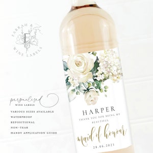 Bridesmaid Thank You Wine Labels Will You Be Wine Bottle Labels ...