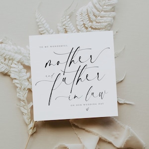 Cartão de casamento da sogra e do sogro | obrigado cartão de casamento | Cartão de agradecimento dos pais | Cartão de agradecimento | Dia do casamento da fonte do script