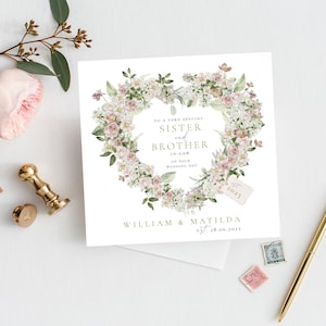 Carte de mariage pour belle-soeur et beau-frère, carte de félicitations, belle-soeur, beau-frère, cadeau pour couple, le jour de votre mariage