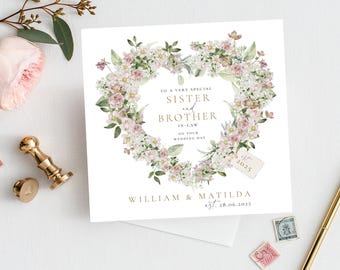 Carte de mariage pour belle-soeur et beau-frère, carte de félicitations, belle-soeur, beau-frère, cadeau pour couple, le jour de votre mariage
