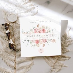 Carte d'anniversaire pour soeur et beau-frère, carte de félicitations, belle-soeur, beau-frère, cadeau pour couple, cadeau, 1er anniversaire