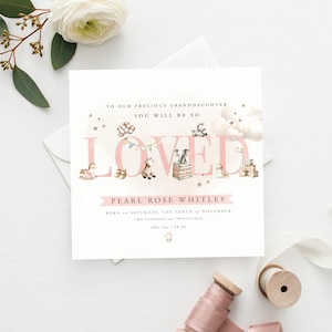 Carte NOUVELLE PETITE-FILLE | Carte de félicitations pour nouveau petit-fils, Merci pour notre carte de petit-enfant, Ma carte souvenir pour les nouveaux parents, Pour la garderie