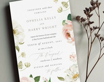 Vintage Floral Wedding Invitations | Rustic Botanical Invite Sample