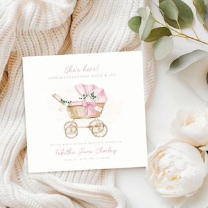 BÉBÉ FILLE | Carte de félicitations pour nouvelle fille, merci pour notre carte de petit-enfant, carte souvenir pour un nouveau bébé, carte de parents, nouvelle maman