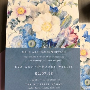 ALICE Vintage Florale Hochzeitseinladung, Hochzeitseinladung, Hochzeitseinladung, Botanische Hochzeitseinladung Rustikal Florale Einladungsprobe Bild 4
