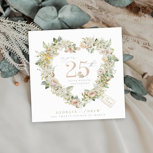 Biglietto per anniversario di nozze d'ARGENTO, biglietto per 25° anniversario, biglietto per nozze d'oro, biglietto per 25 anni di matrimonio, 25, 30, 50, 40 argento, platino, diamante