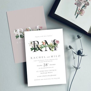 KATIE Vintage Floral Wedding Invitations, Wedding Invites, Wedding Invite, Botanical Wedding Invitation Rustic Floral Invite-Sample image 5