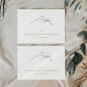 Madre della sposa / Biglietto di ringraziamento / Foilage A6 Card / Gold Wedding Card / Wedding Card / In Law Wedding Card / Carta personalizzata / FE602