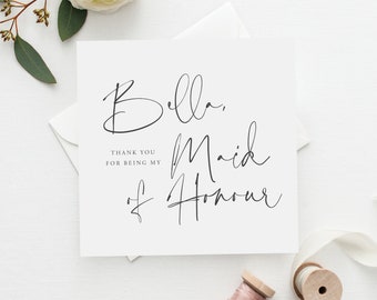 PERSONALISED Modern Script Will You Be My Bridesmaid Card | Bridesmaid Card | Thank You Card | Maid of Honour Card | Maid of Honour|FE31