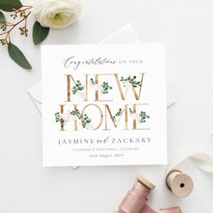 Cartão NOVO LAR, Parabéns pelo seu primeiro cartão de casa, Parabéns, Primeira casa, Nova casa, Cartão de casa, Cartão de mudança, Cartão de inauguração de casa floral